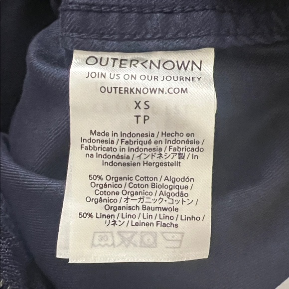 NWT Outerknown Navy Blue Station Cinched Jumpsuit Cotton Linen Size XS Reg. $198 - Picture 7 of 12